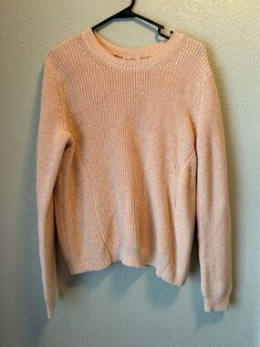 Women's Light Peach Crewneck Knit Sweater